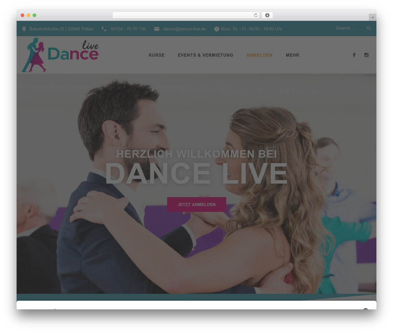 Zoomba WordPress theme - tanzschule-trittau.de