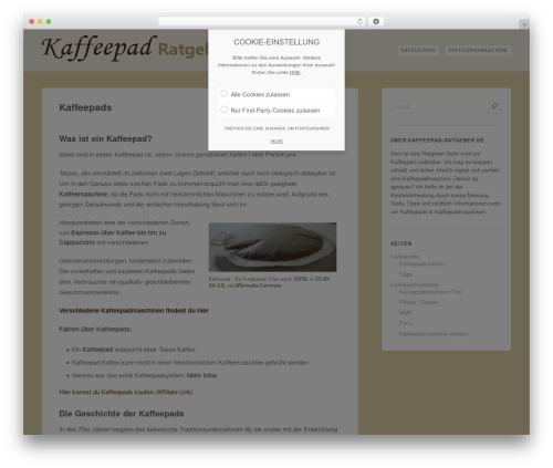 Bugis WordPress theme - kaffeepad-ratgeber.de
