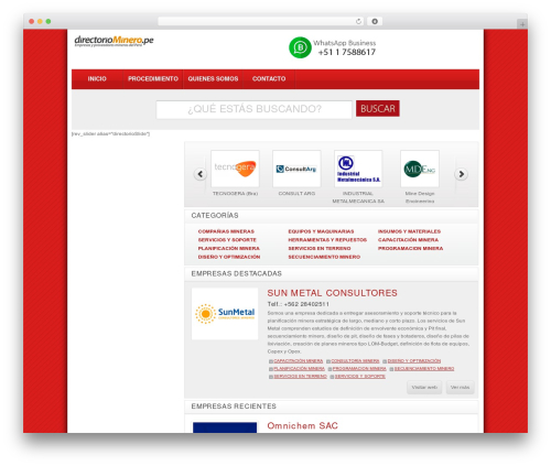 WordPress theme DirectoryPress - directoriominero.pe