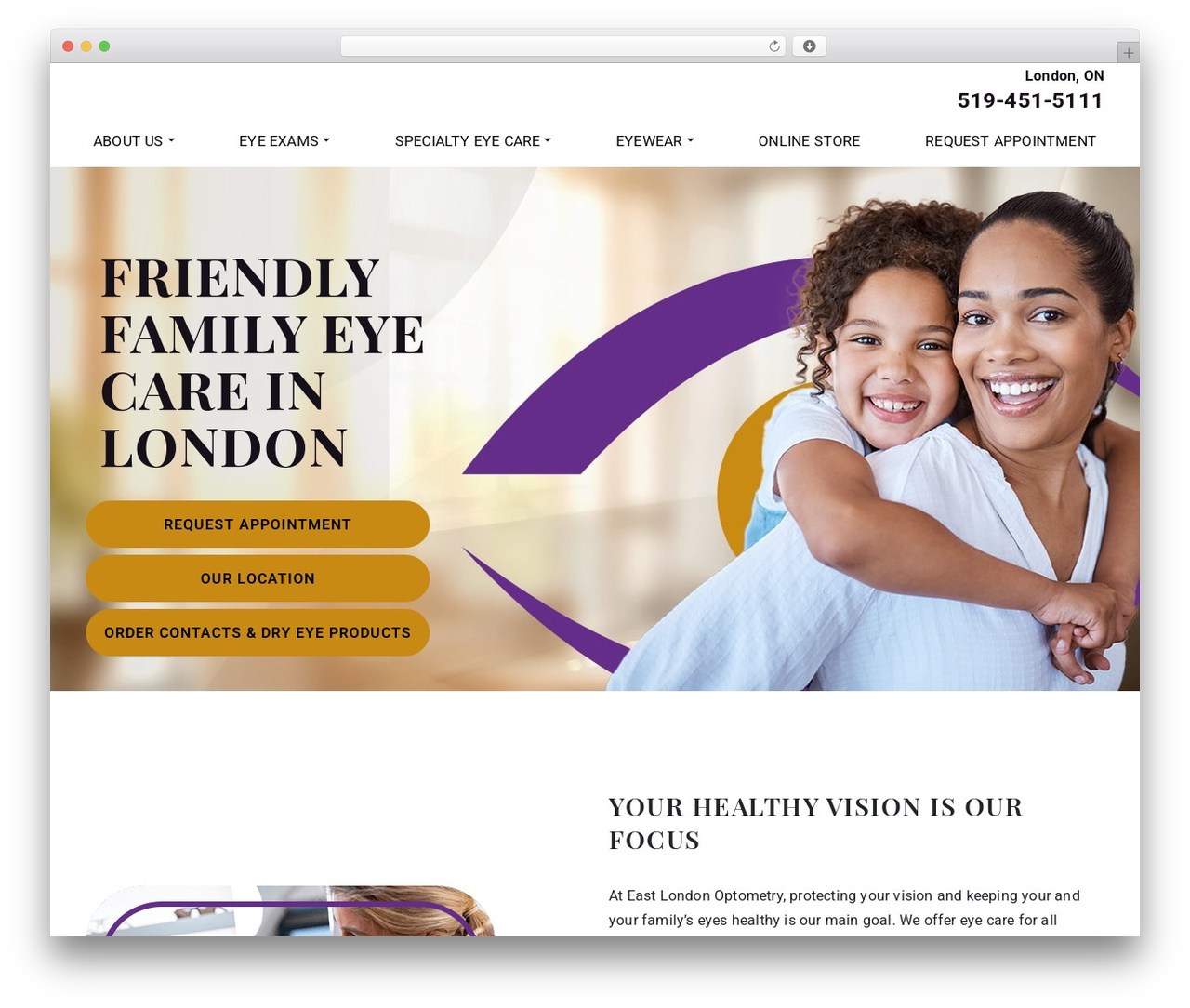 CustomStrap WordPress theme - eastlondonoptometry.com