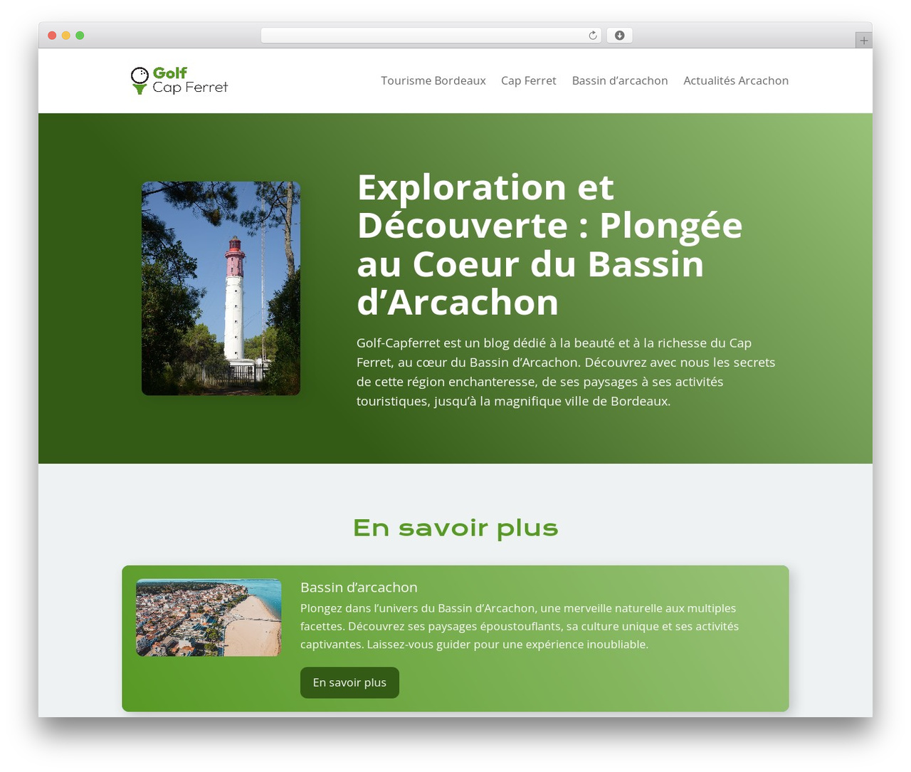 Divi WordPress theme - golf-capferret.fr