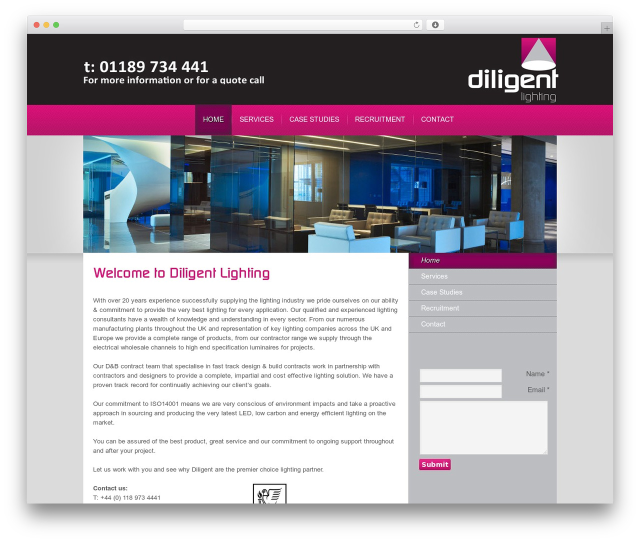 Symplex WordPress theme design - diligentlighting.com