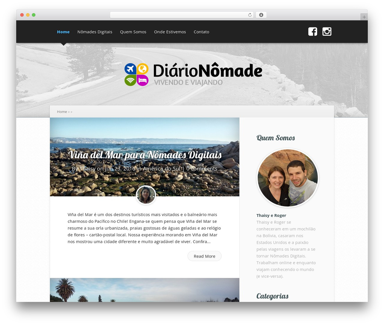 Theme WordPress Explorable - diarionomade.com.br