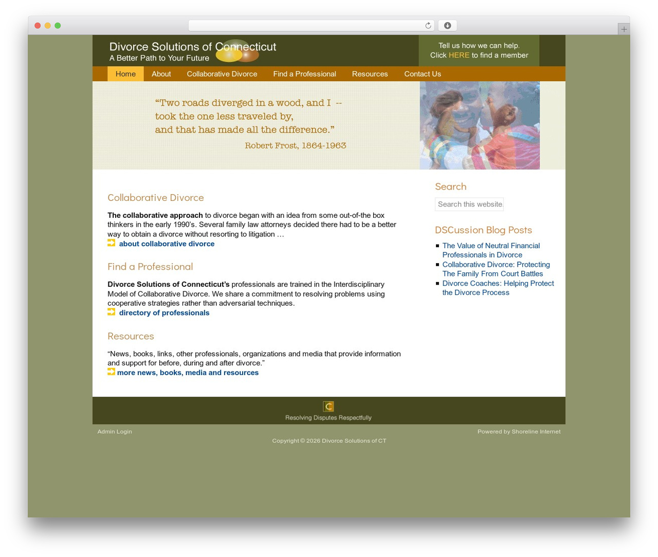 Catalyst WordPress theme - divorcesolutionsofct.com