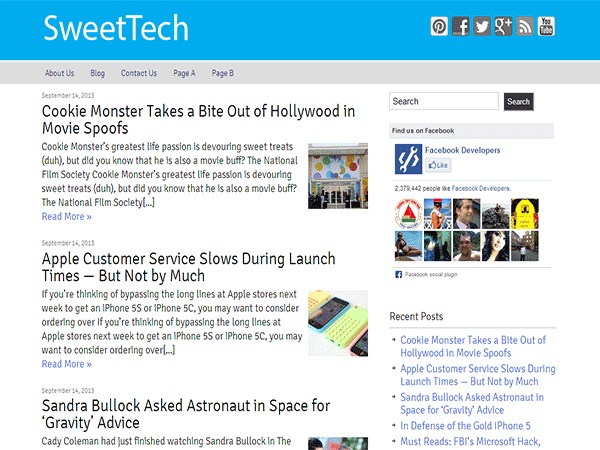 DerekTech WordPress blog theme by Derek Clayton