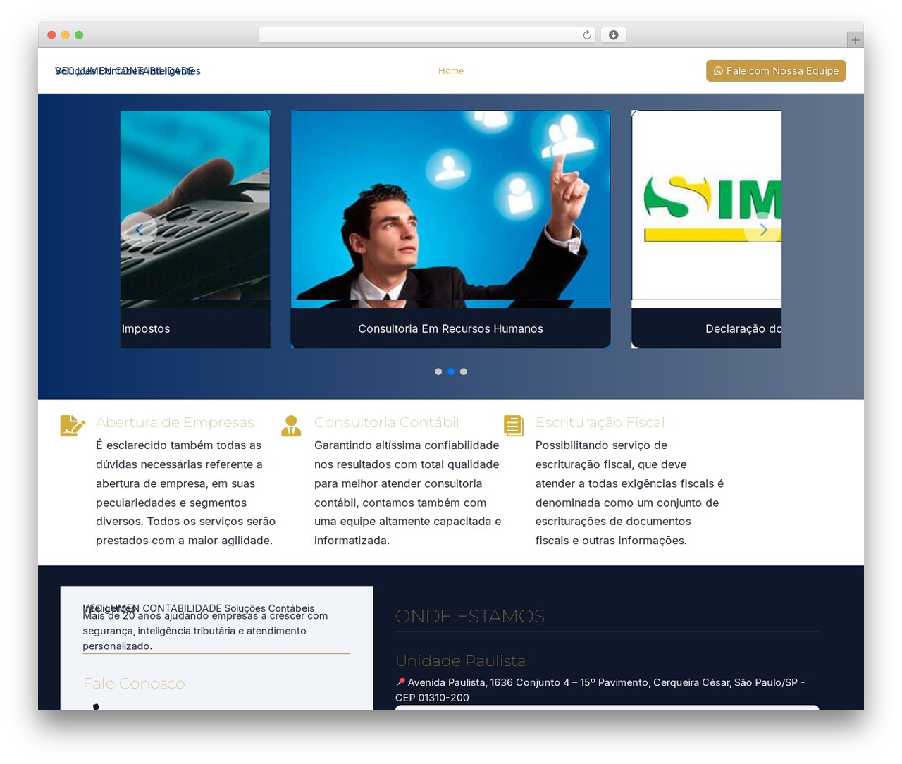 Divi theme WordPress - veccontabilidade.com.br