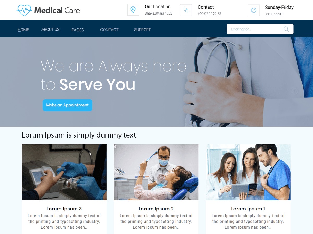 Medical Care medical WordPress theme
