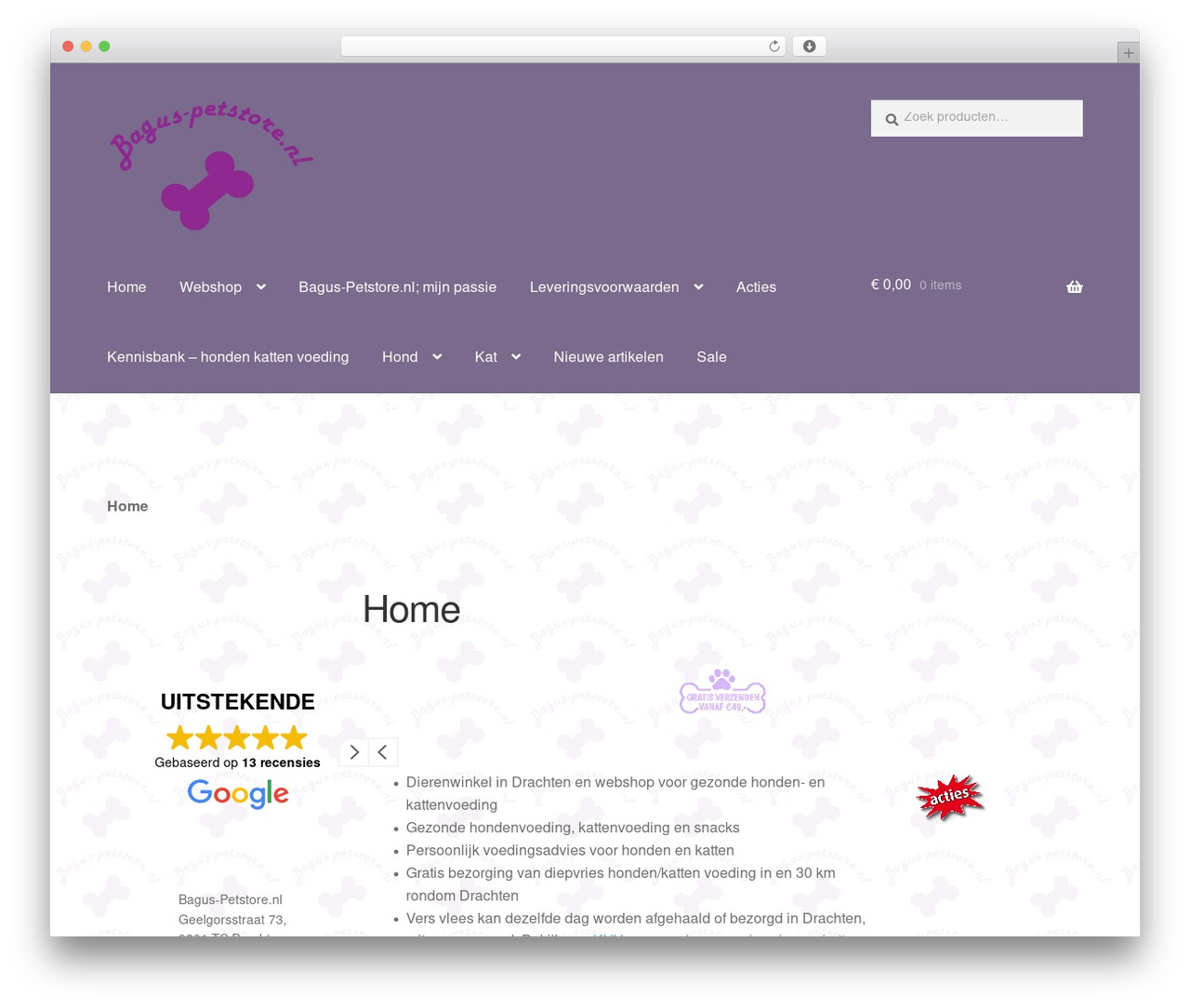 Theme WordPress Storefront - bagus-petstore.nl