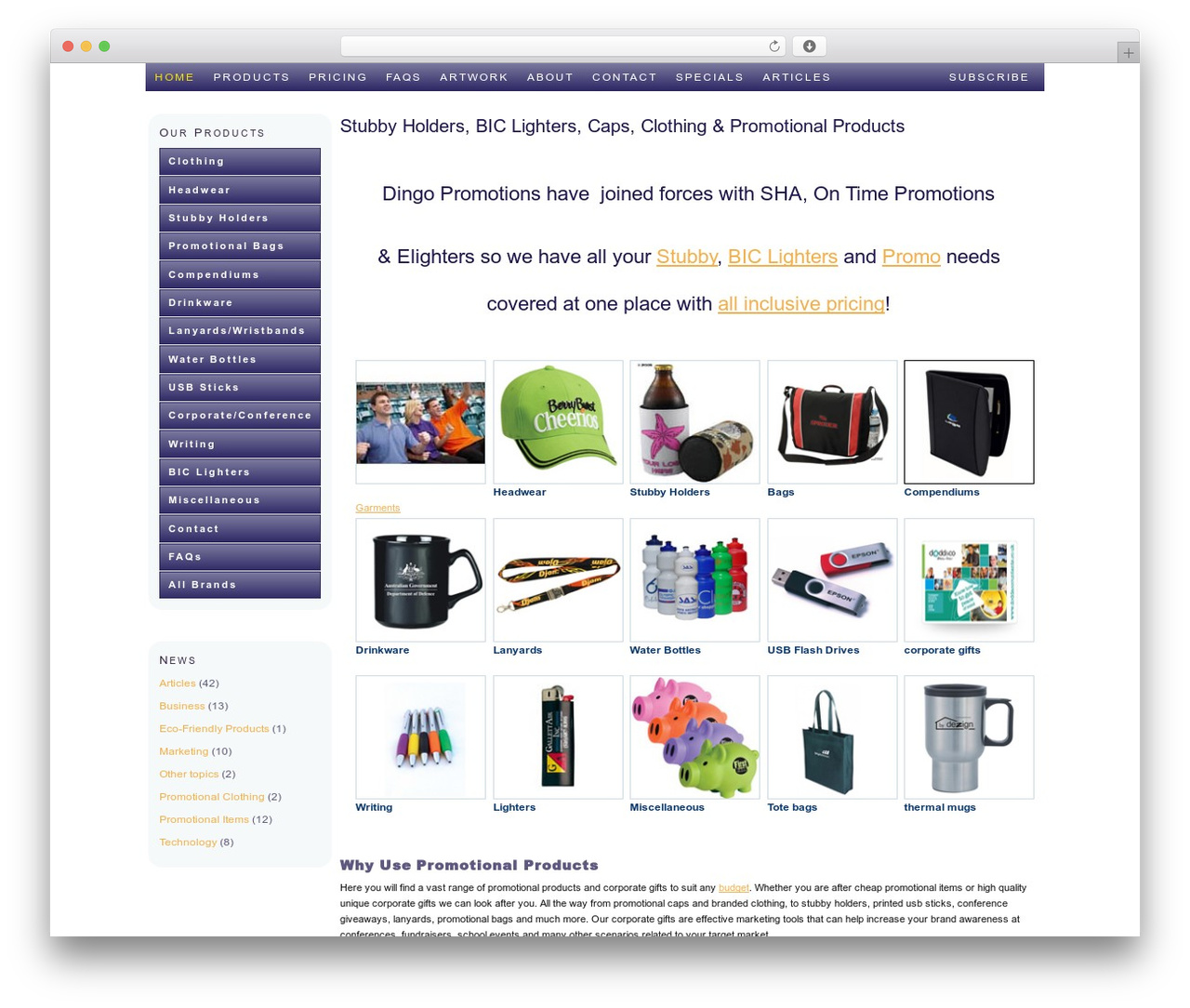 WordPress theme Thesis - dingopromotions.com.au