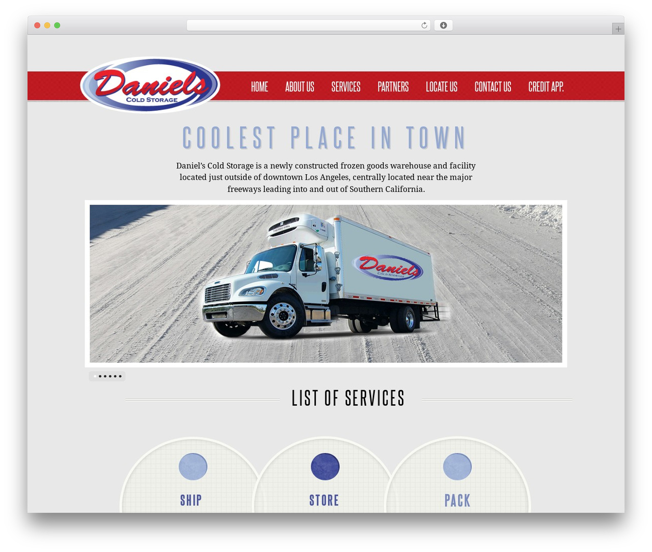 Creative WordPress theme - danielscoldstorage.com