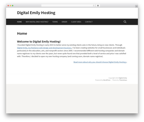 First theme WordPress - digitalemilyhosting.com
