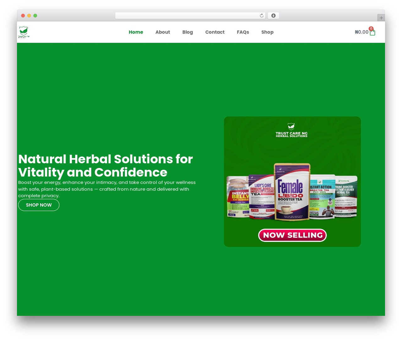 Hello Elementor WordPress store theme - trustcareherbal.com