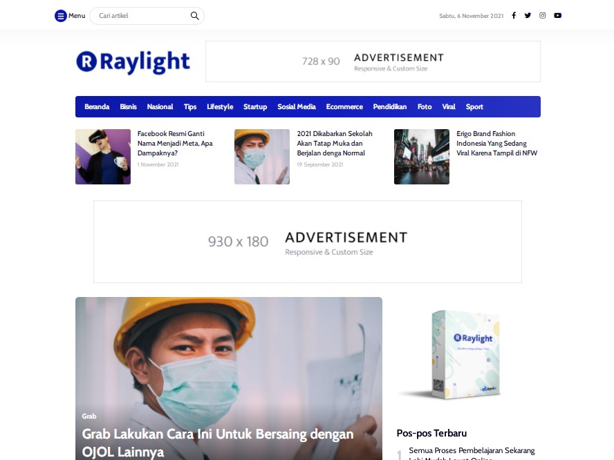 Raylight WordPress theme by Digitalkit