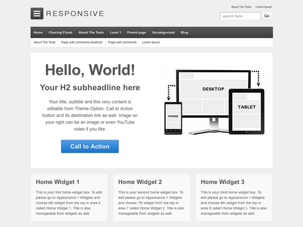 Responsive DZ WordPress store theme by ThemeID by CyberChimps.com