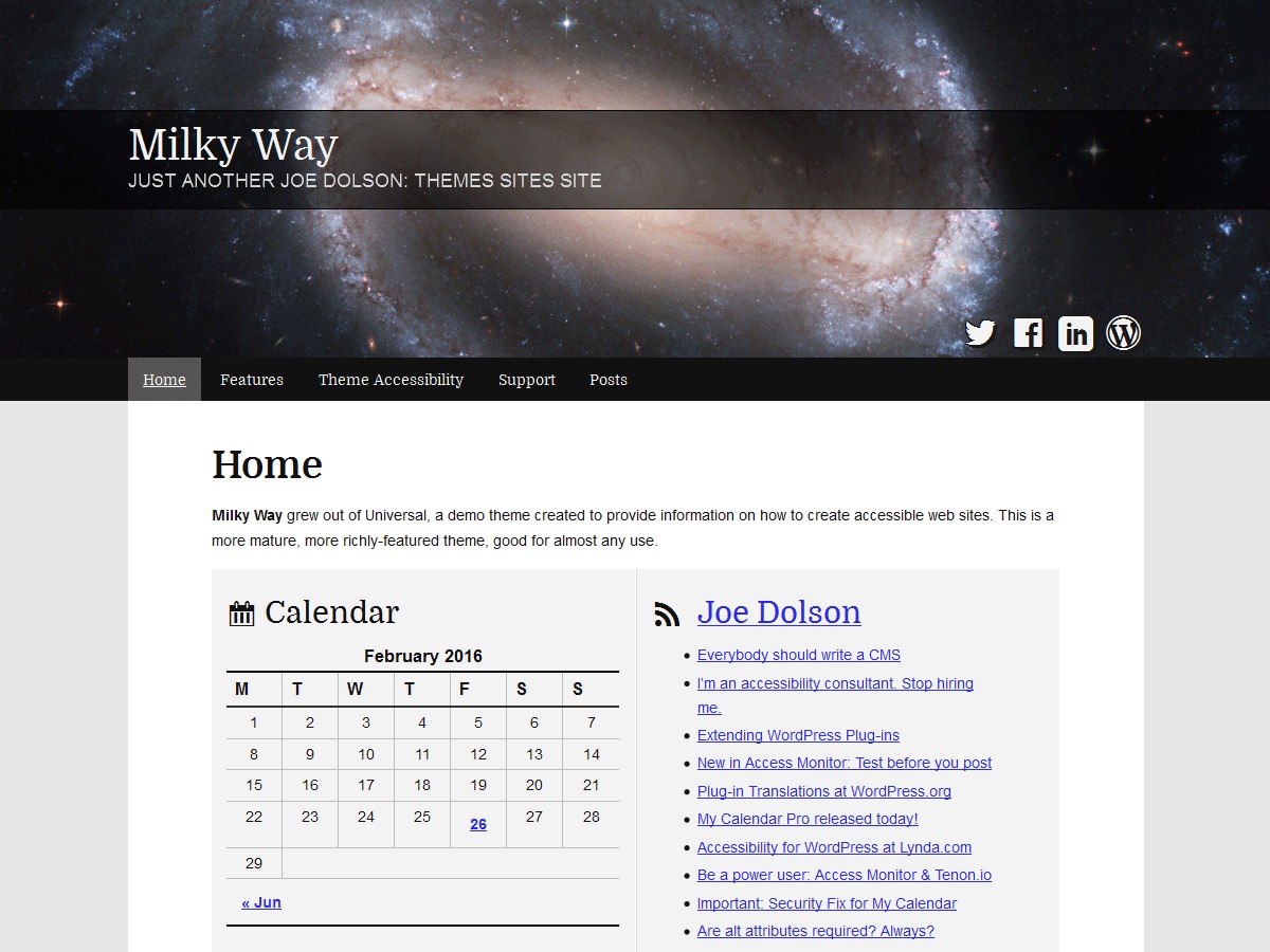 Milky Way template WordPress free