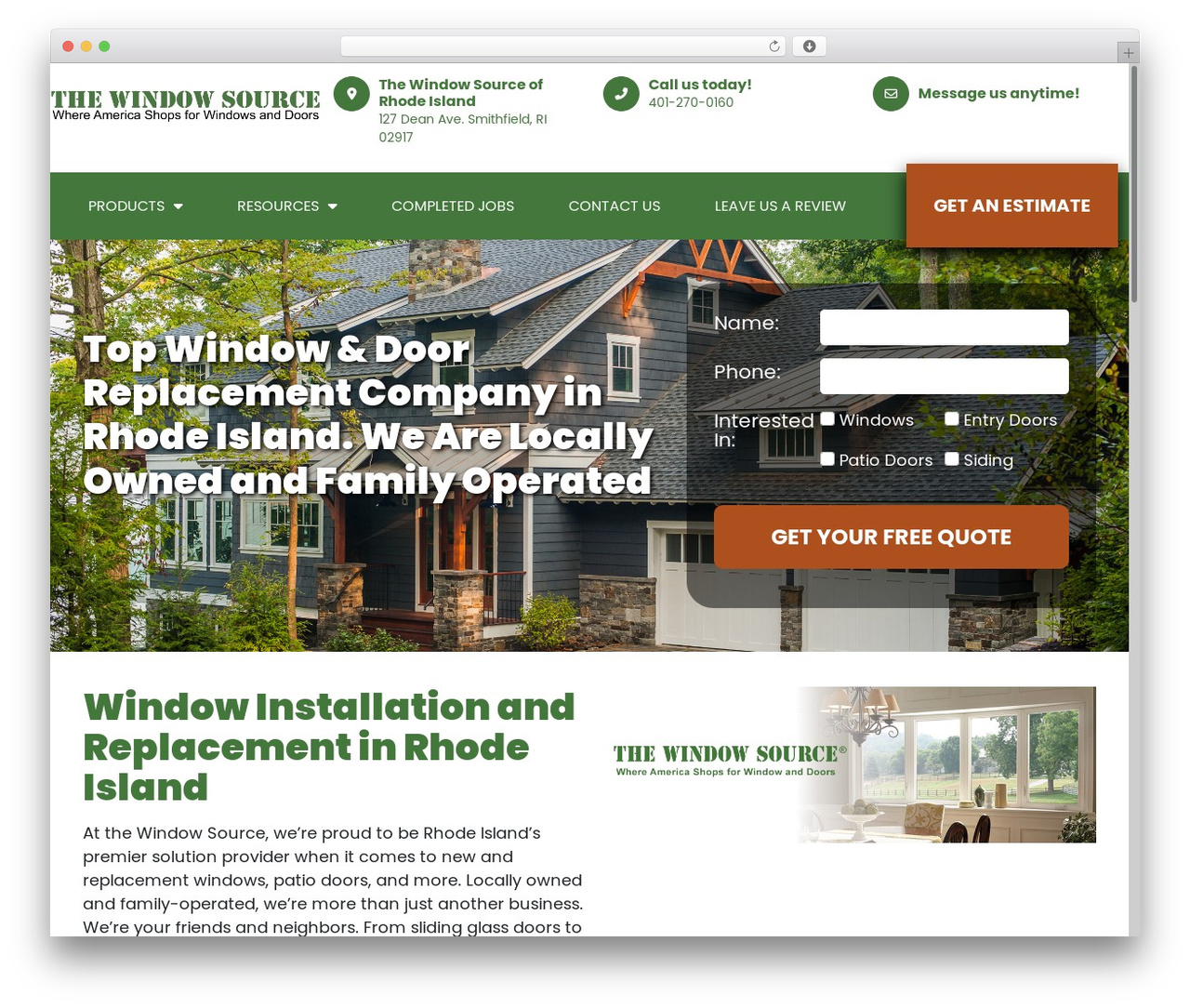 The Window Source WordPress theme - windowsourceri.com