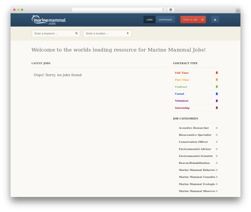 JobEngine WordPress theme - marinemammaljobs.com