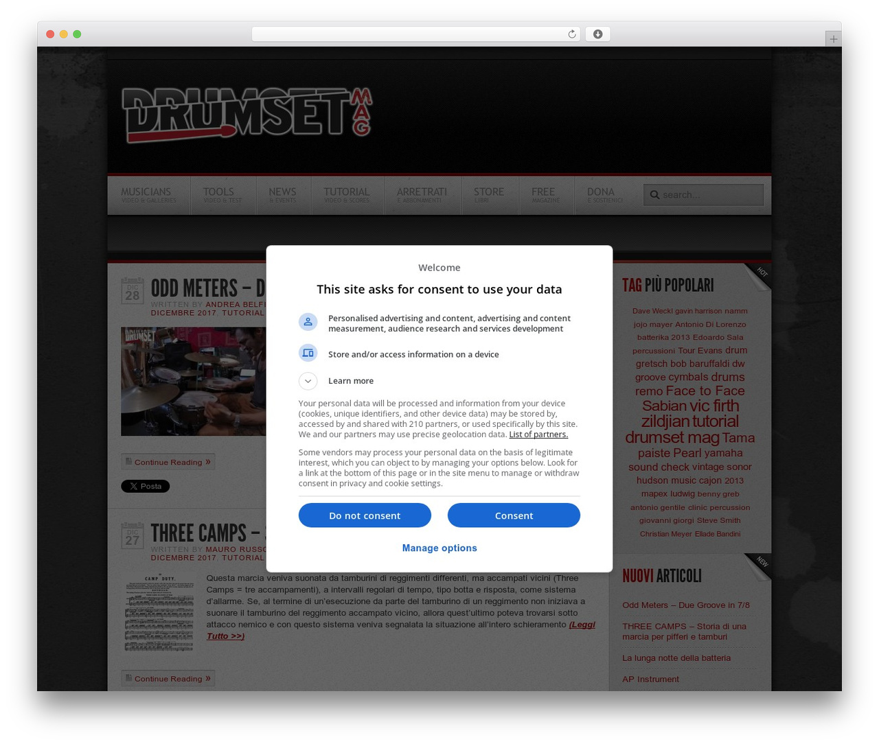 WordPress theme Streamline - drumsetmag.com