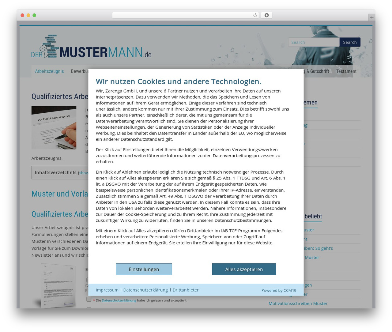 Accelerate Pro premium WordPress theme - dermustermann.de/qualifiziertes-arbeitszeugnis
