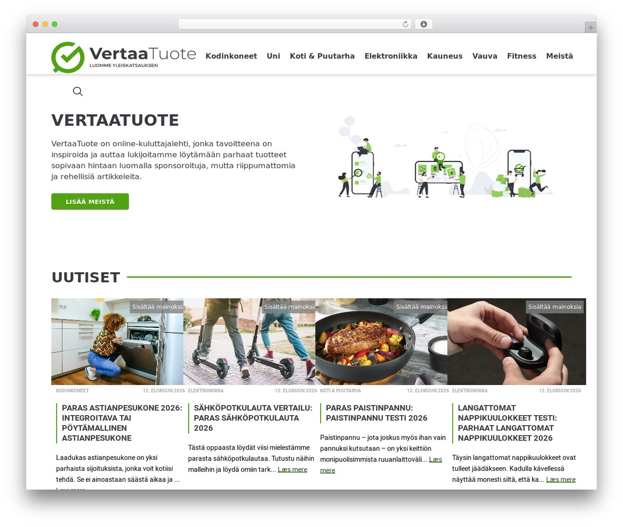 CompaReview WordPress theme - vertaatuote.fi