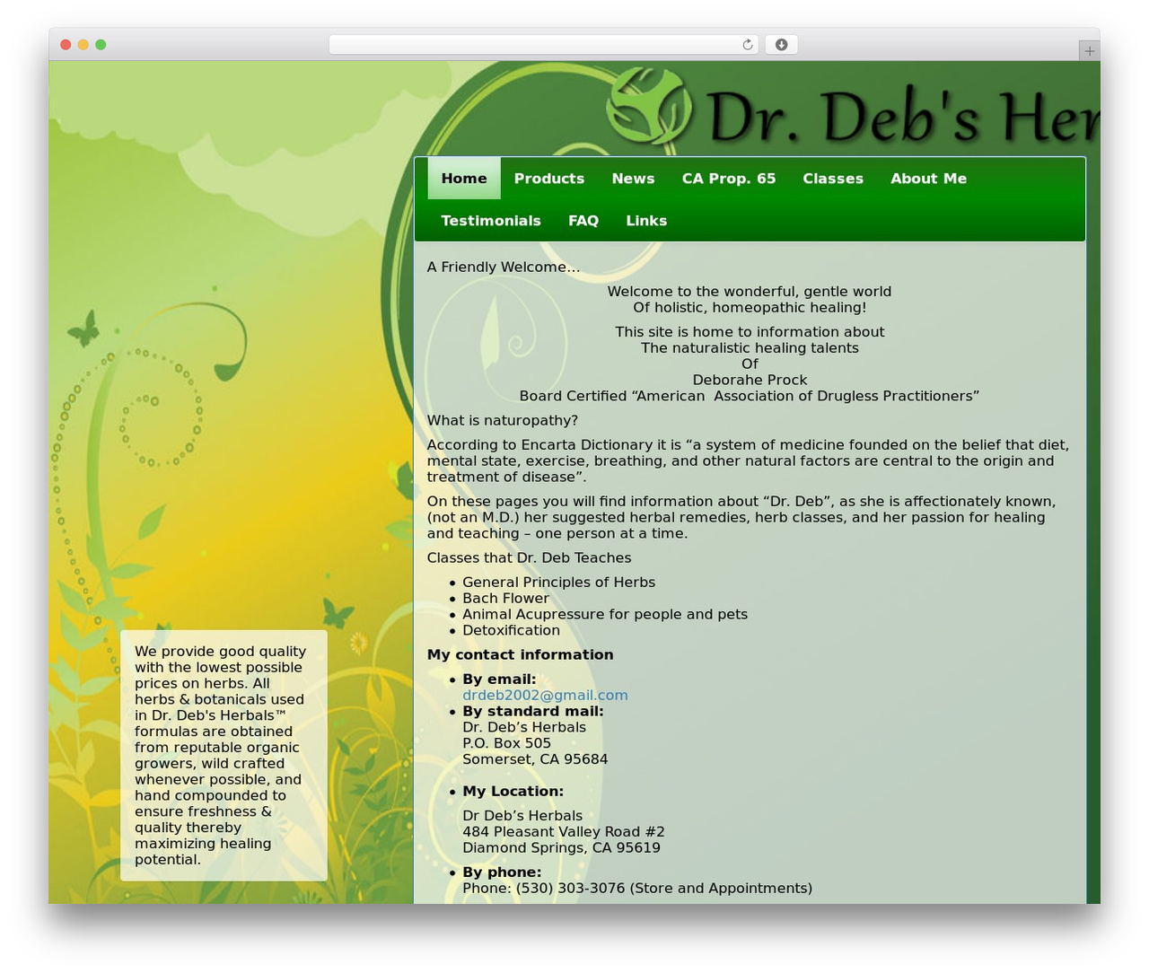 WordPress theme Bootstrap Basic - drdebsherbals.com WordPress theme Bootstrap Basic - drdebsherbals.com
