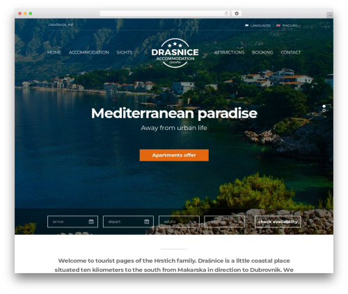 WordPress theme Drasnice Accommodation - drasnice.com