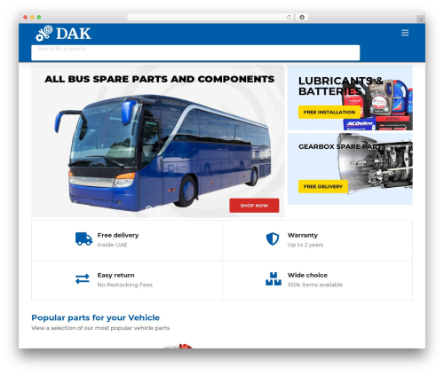 WordPress website theme Mobimax - dakautos.com