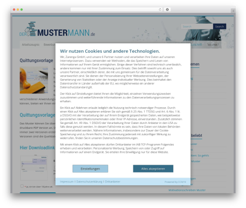 Musterdownload WordPress plugin - dermustermann.de/quittungsvorlage