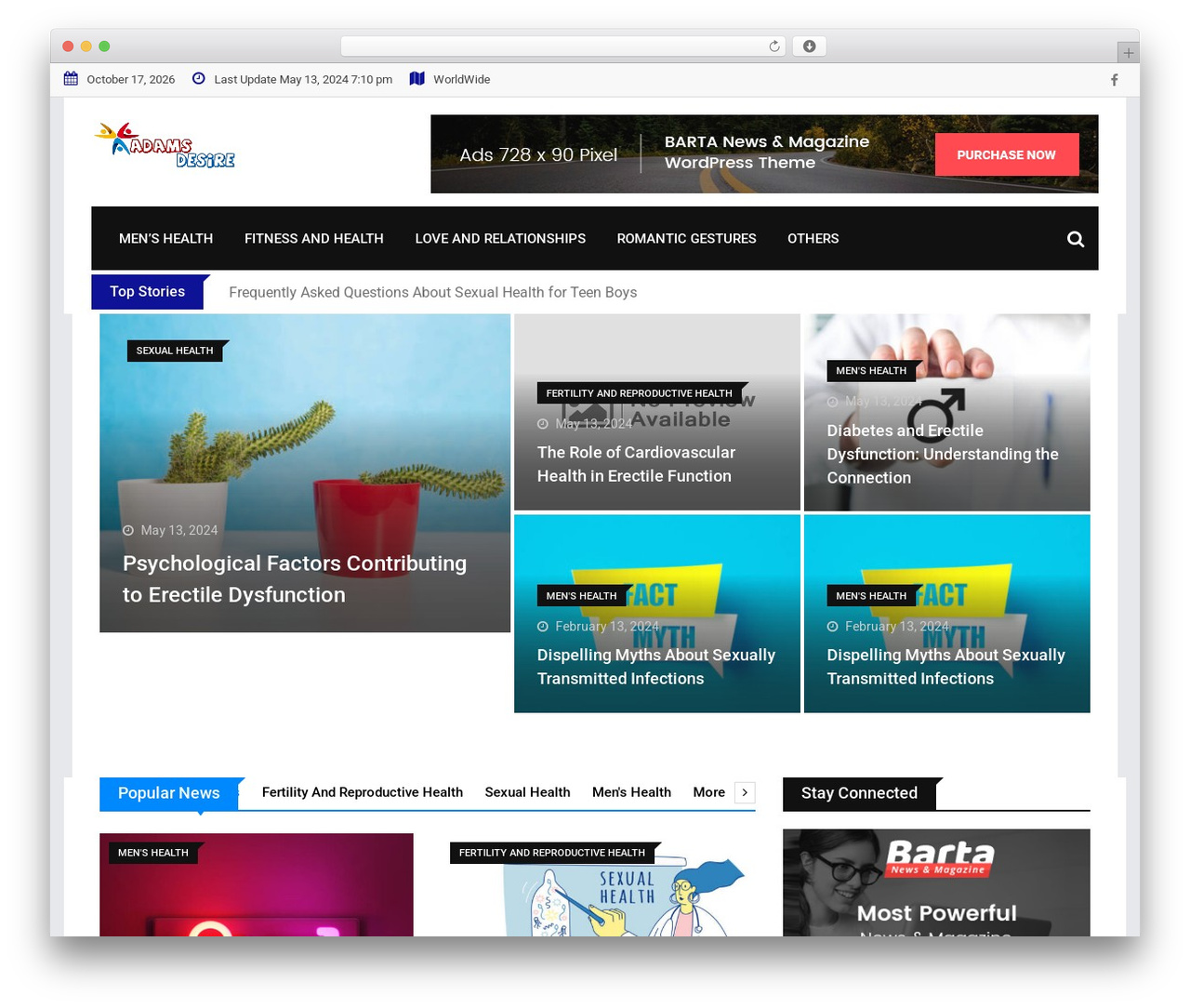 Barta WordPress theme - adamsdesire.com