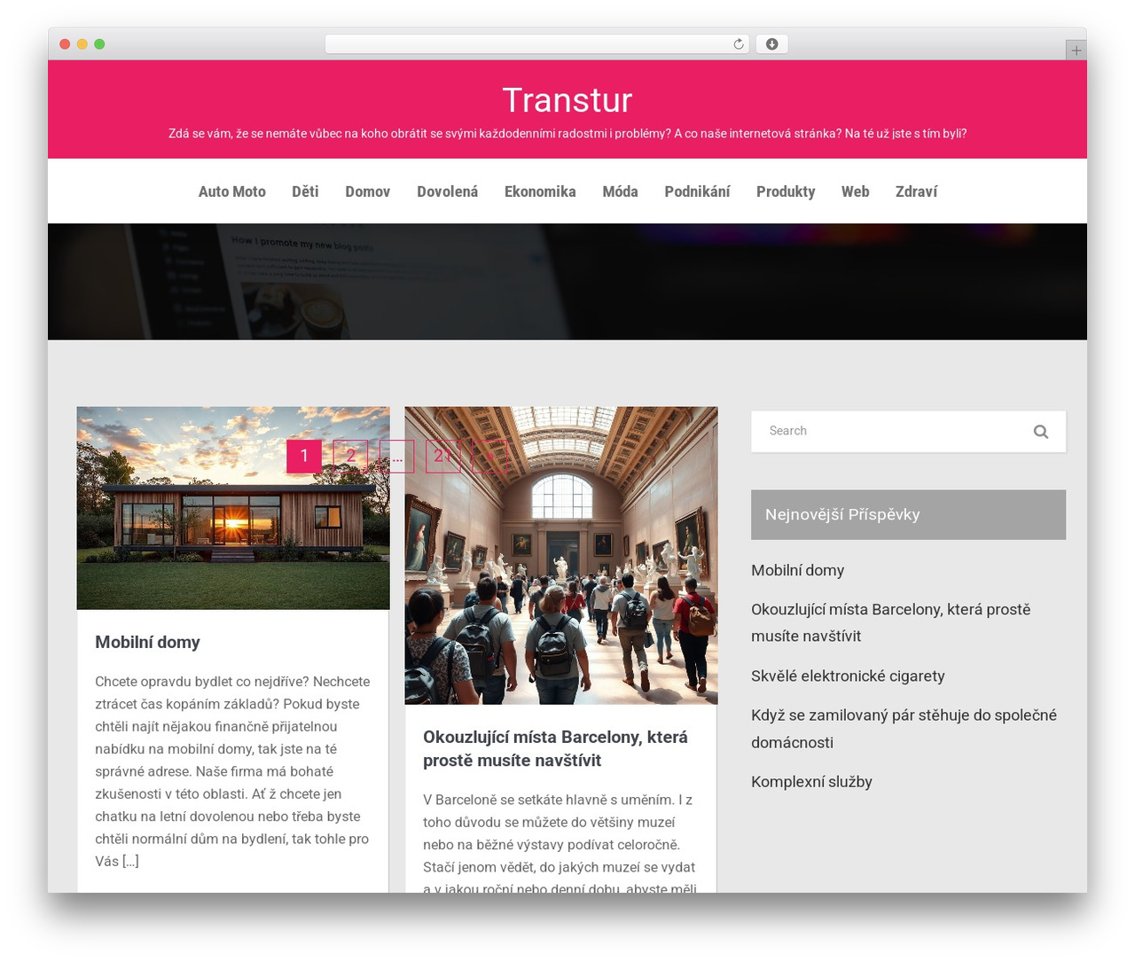 Kosmo WP theme - transtur.cz