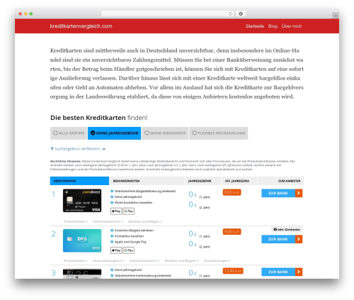 KreZ WordPress theme - kreditkartenvergleich.com