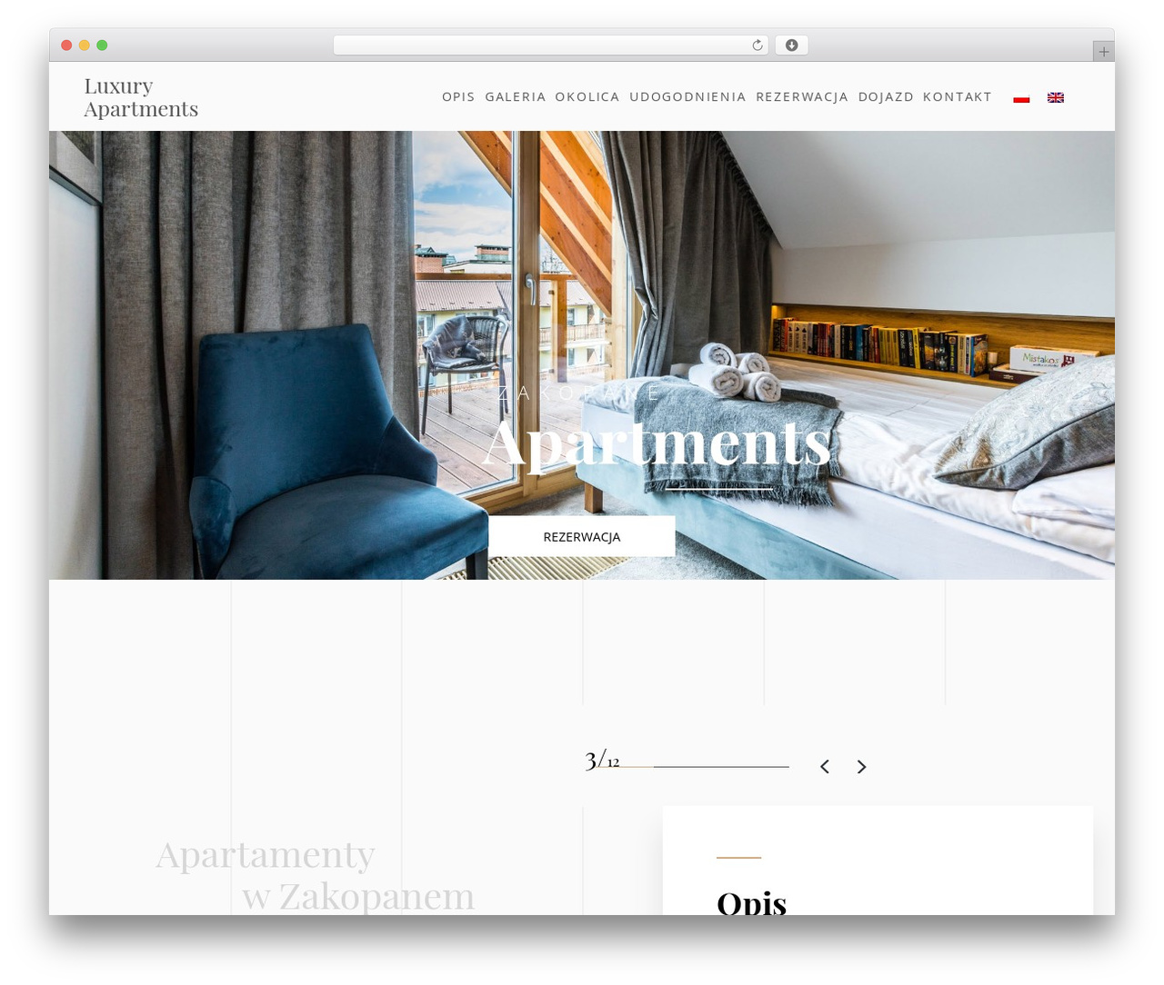 Theme WordPress Millenium Studio Theme - www.luxuryzakopane.pl
