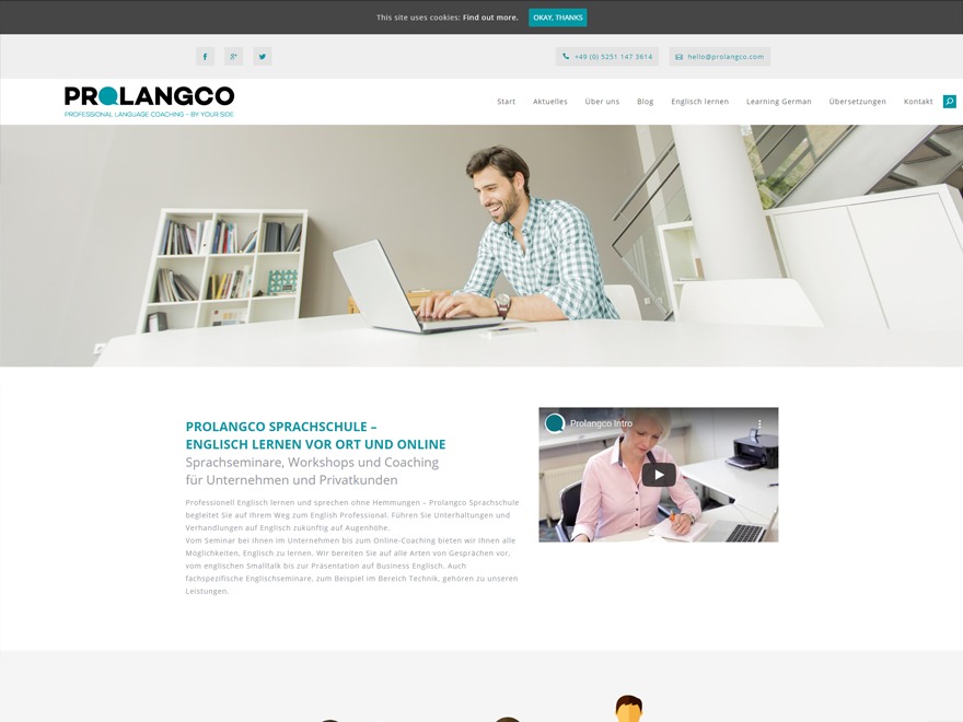 WordPress theme Prolangco Theme by Foss & Haas GmbH