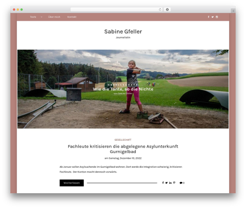 Writee WordPress theme - sabinegfeller.ch