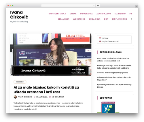 minimalblog free WP theme - ivanacirkovic.com