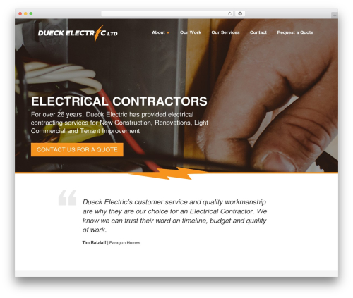 Tundra Developments 2014 theme WordPress - dueckelectric.com