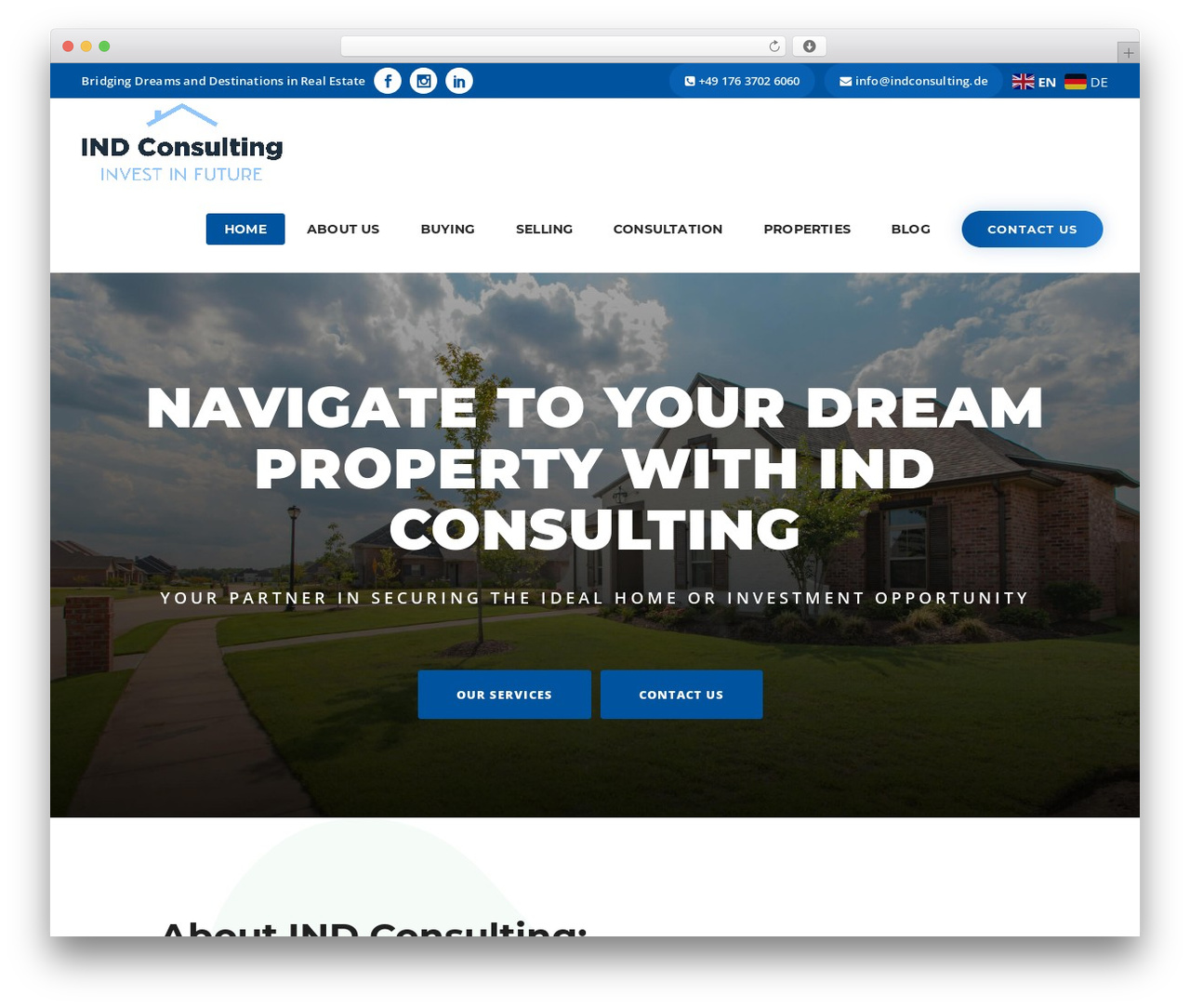 CodeCrab Technologies WordPress theme - indconsulting.de