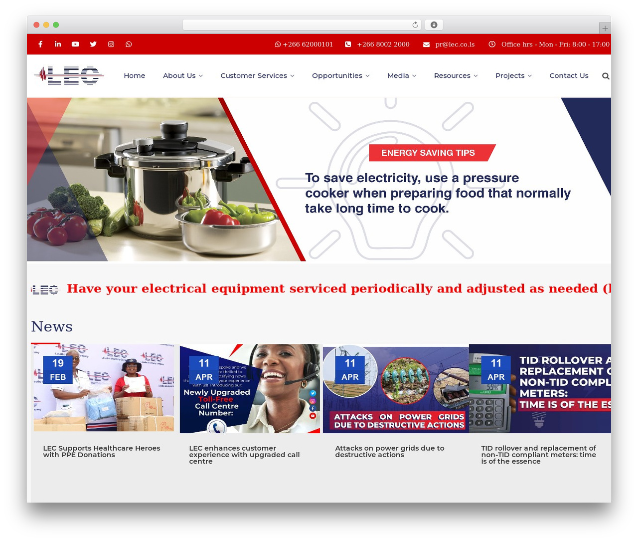 WordPress theme Construct - lec.co.ls