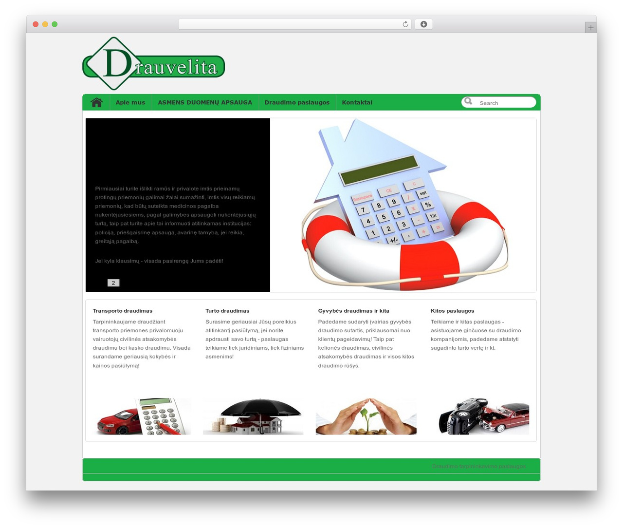 application WP theme - drauvelita.lt