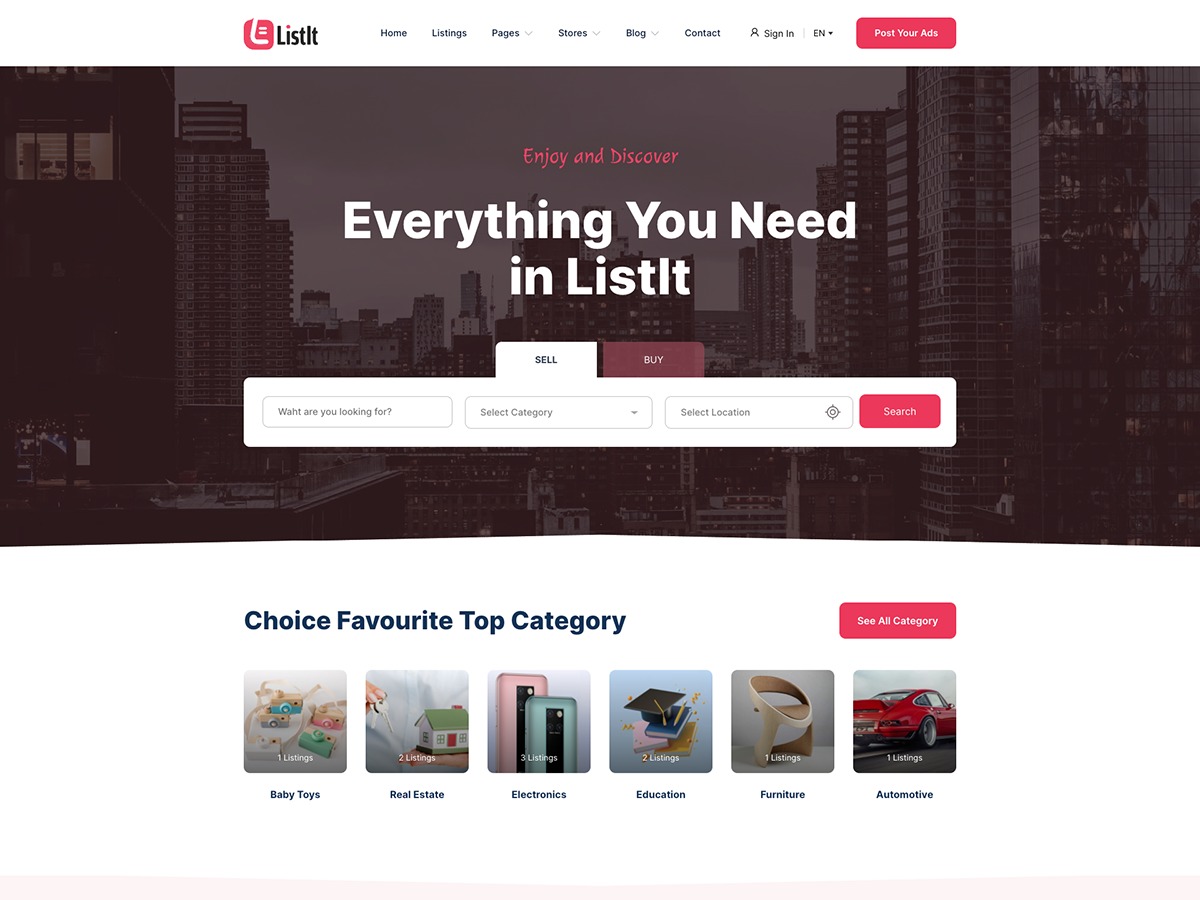 WordPress theme ListIt by SmartDataSoft