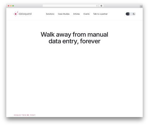 DataQuest WordPress page theme - dquest.com