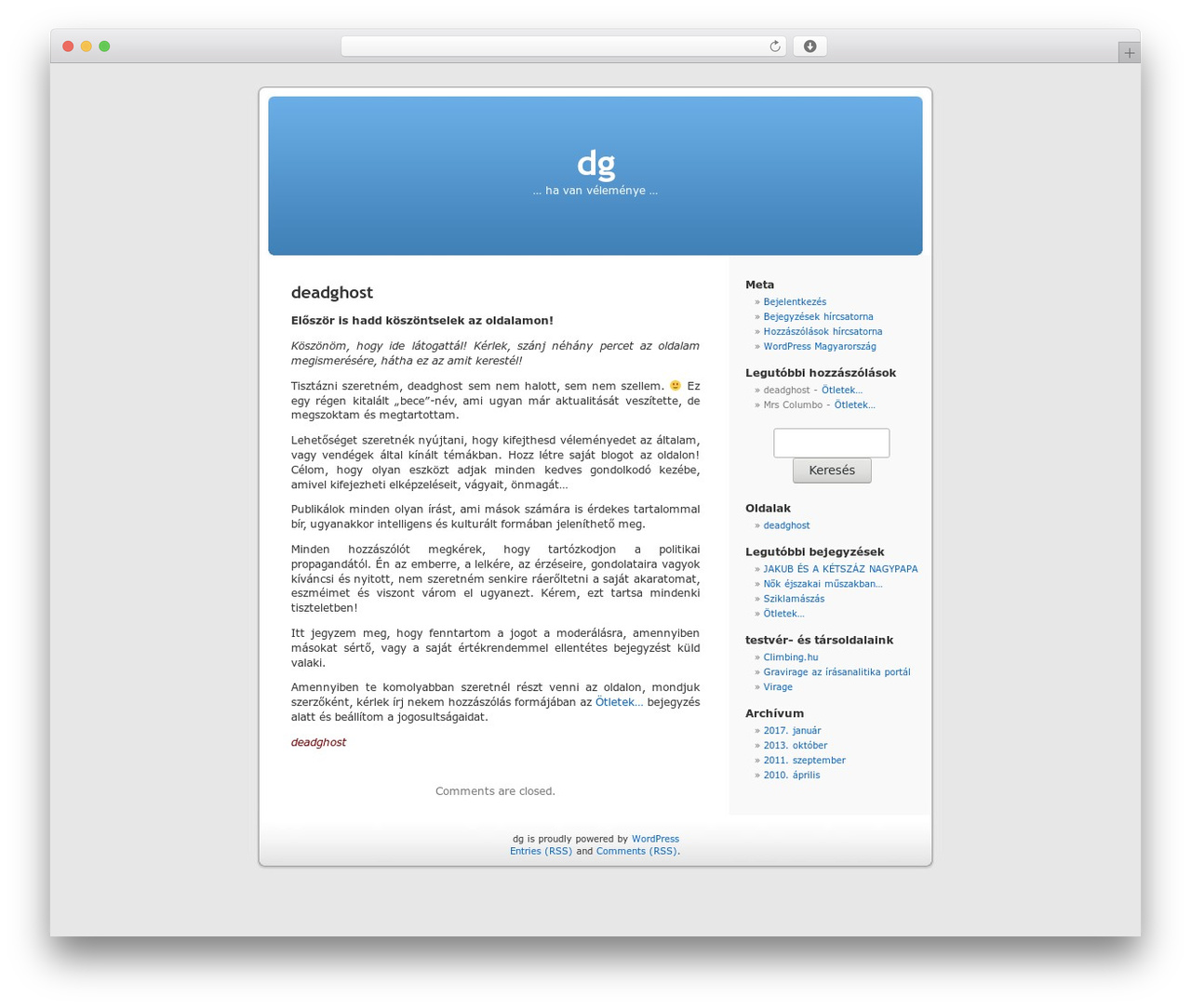Default WordPress theme design - deadghost.hu Default WordPress theme design - deadghost.hu