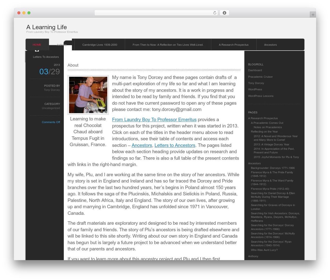 monochrome WordPress theme - dorcey.org