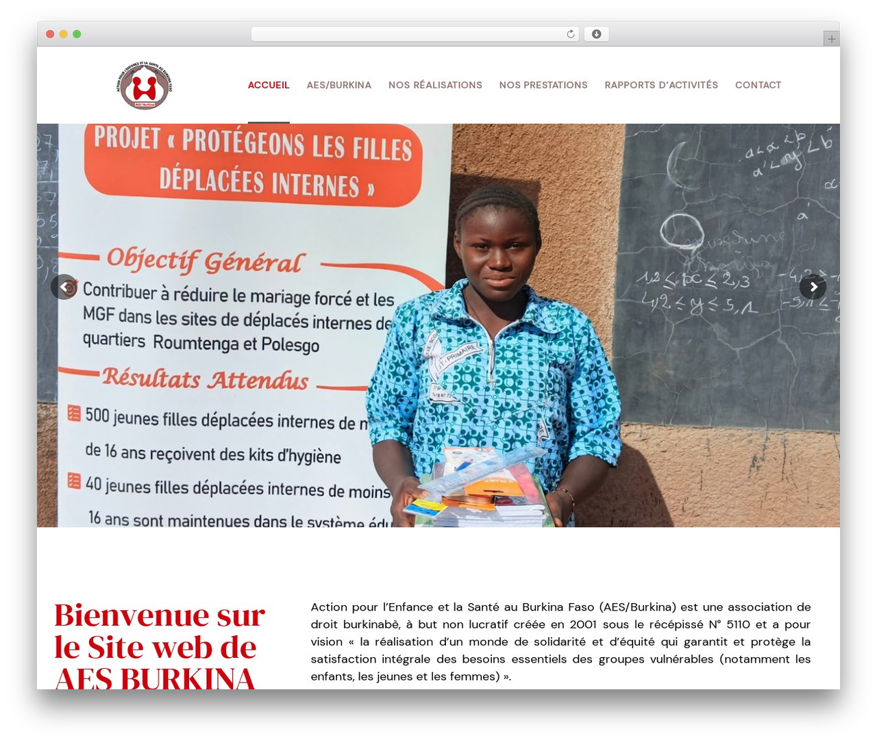 Unity WordPress theme - aes-burkina.org