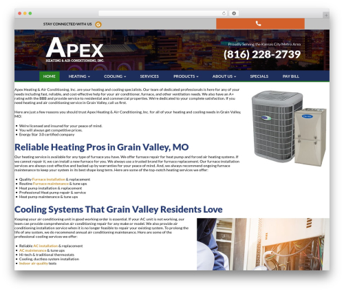 WordPress theme Ryno Theme One - apexhvackc.com