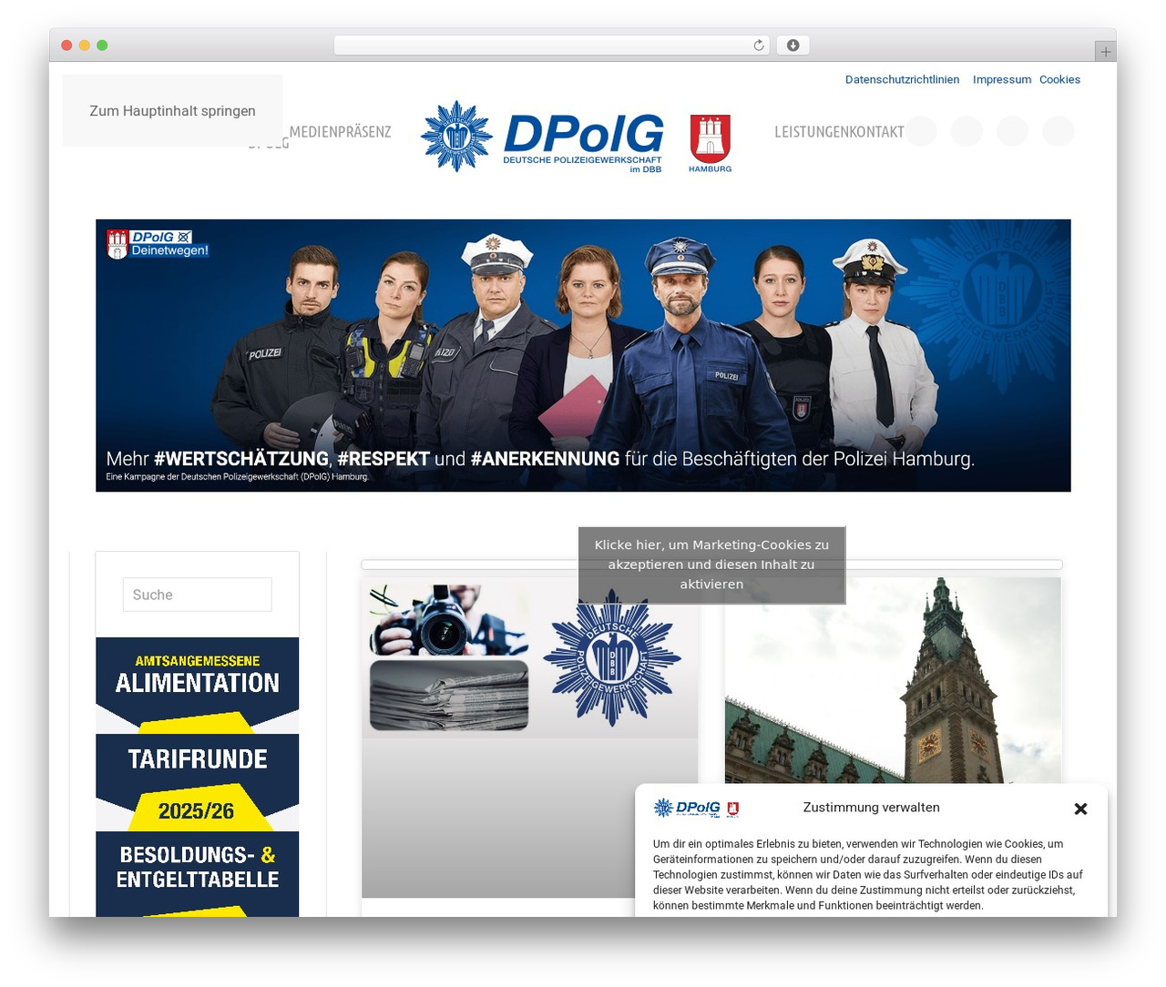 YOOtheme WordPress theme - dpolg-hh.de