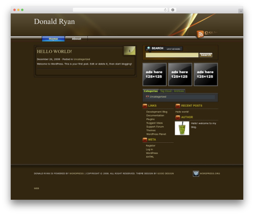 brownline theme WordPress - donaldryanmusic.com