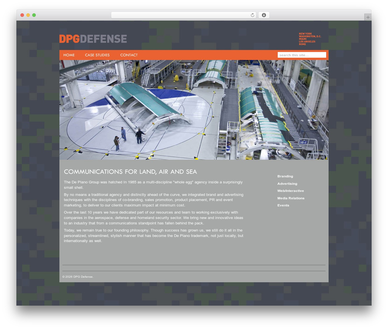 Styled WordPress theme design - dpg-defense.com