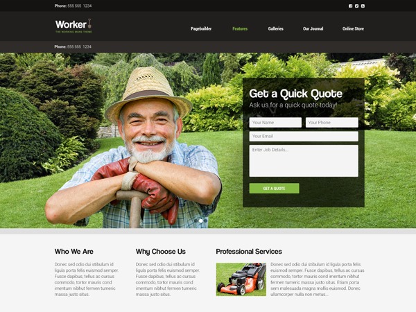 Worker theme WordPress