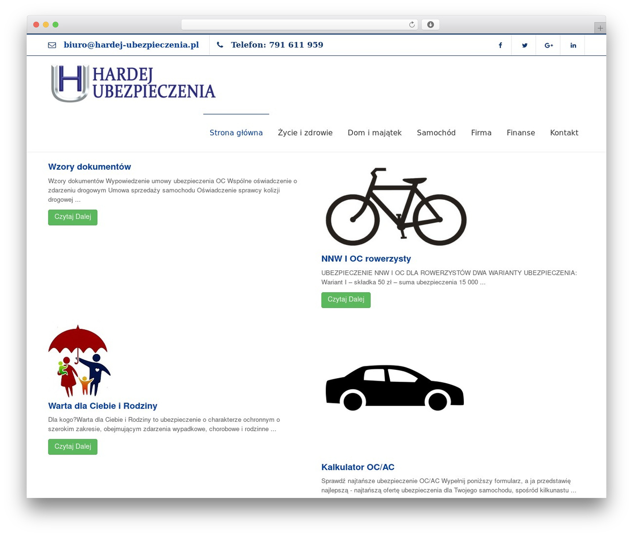 Zeroerror Lite theme WordPress - hardej-ubezpieczenia.pl